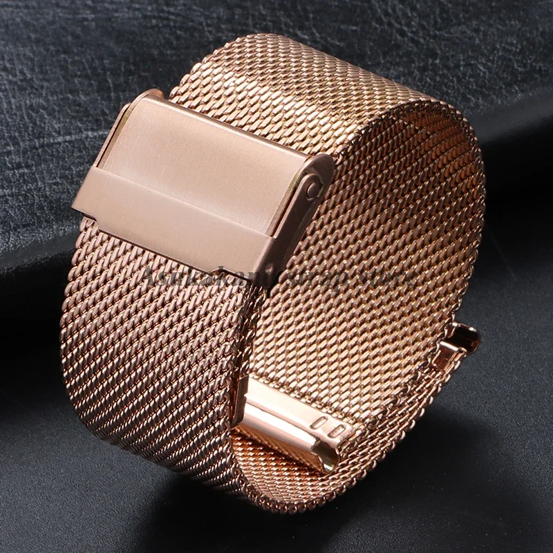 Elegant Milanese Mesh Stainless Steel Watch Band - Metal Strap Replacement, 0.6mm Thickness