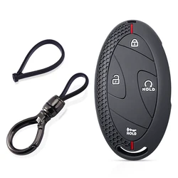 Premium Silicone Key Cover | Stylish Car Key Protector & Accessory with Chain (Oval chain set(4BTN))