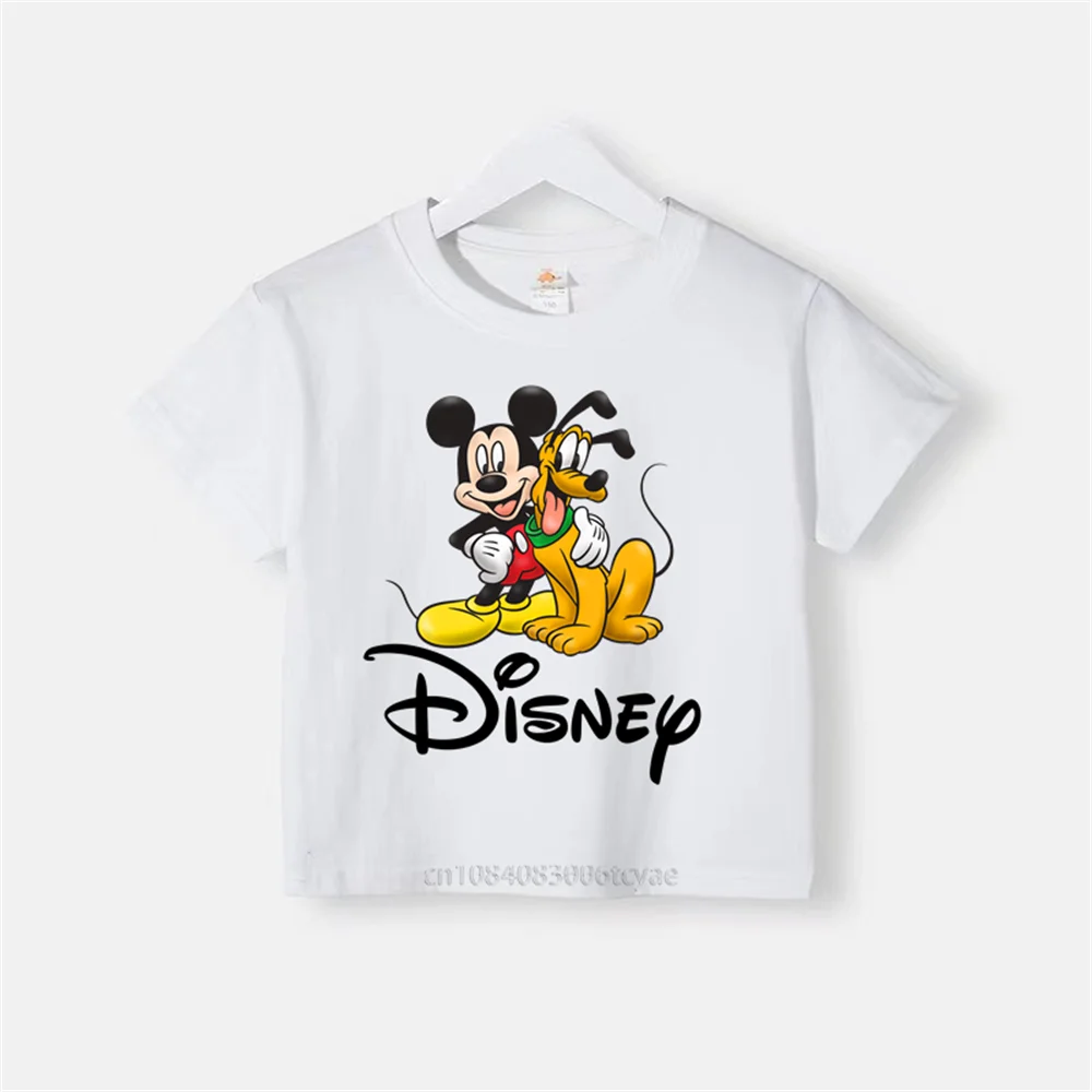 Disney Summer Kids round neck cotton short sleeve Boys Girls Mickey Mouse Minnie Clothing Summer short sleeve casual top T-shirt