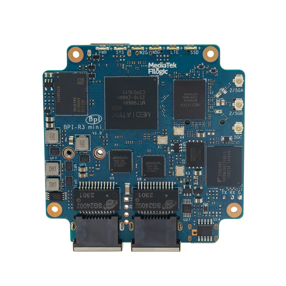 Banana Pi BPI-R3 Mini Router Board Wi-Fi6 2.4G/5G MT7976C 2G RAM 8G eMMC 2x 2.5G