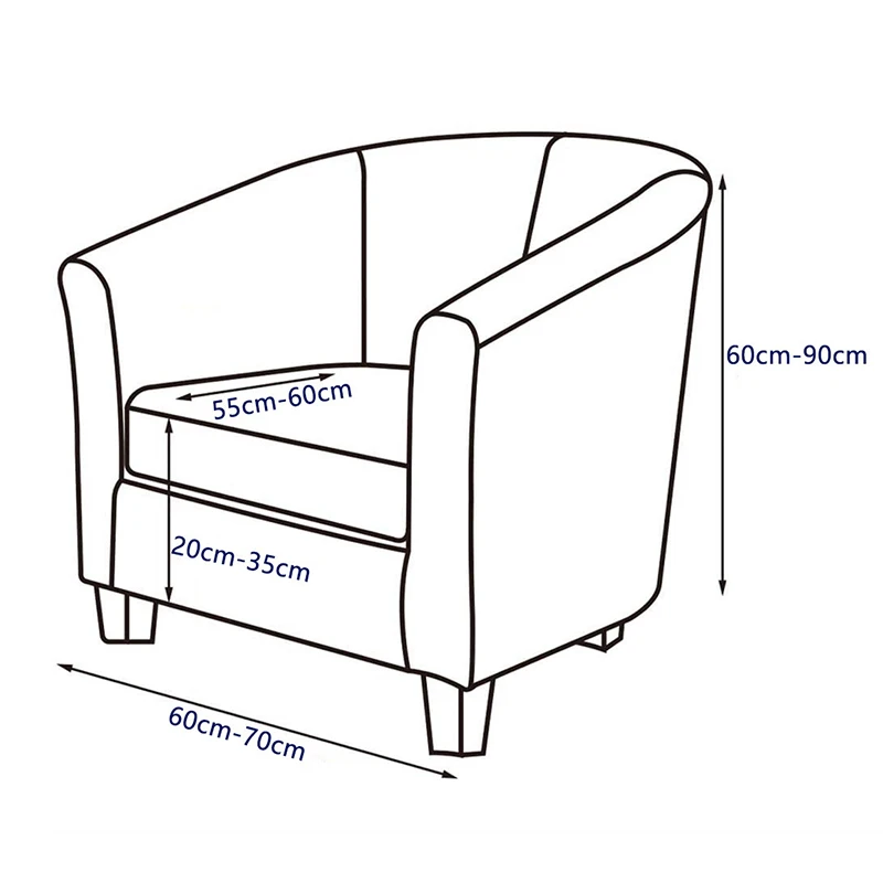 Waterproof Club Chair Slipcover Faux Leather Tub Chair Cover Barrel Chair Slipcover Half Round Armchair Cover for Living Room 2