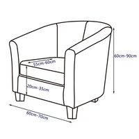 Waterproof Club Chair Slipcover Faux Leather Tub Chair Cover Barrel Chair Slipcover Half Round Armchair Cover for Living Room 2