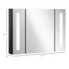 Kleankin Led Lighted Medicine Cabinet with Mirror, 35.5"W X 25.5"H Wall Mounted Bathroom Cabinet, Memory Function, USB Charge 3