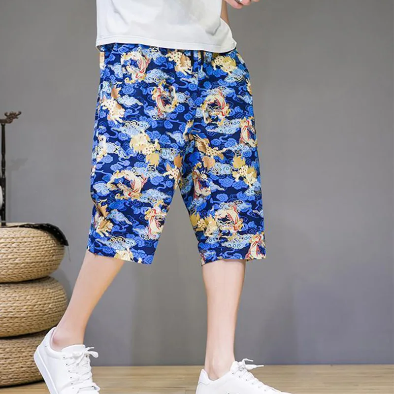 2024 New Summer Holiday Style Oversized Loose Casual Retro American Retro Men's Wear Handsome Cotton Linen Pockets Chic Pants