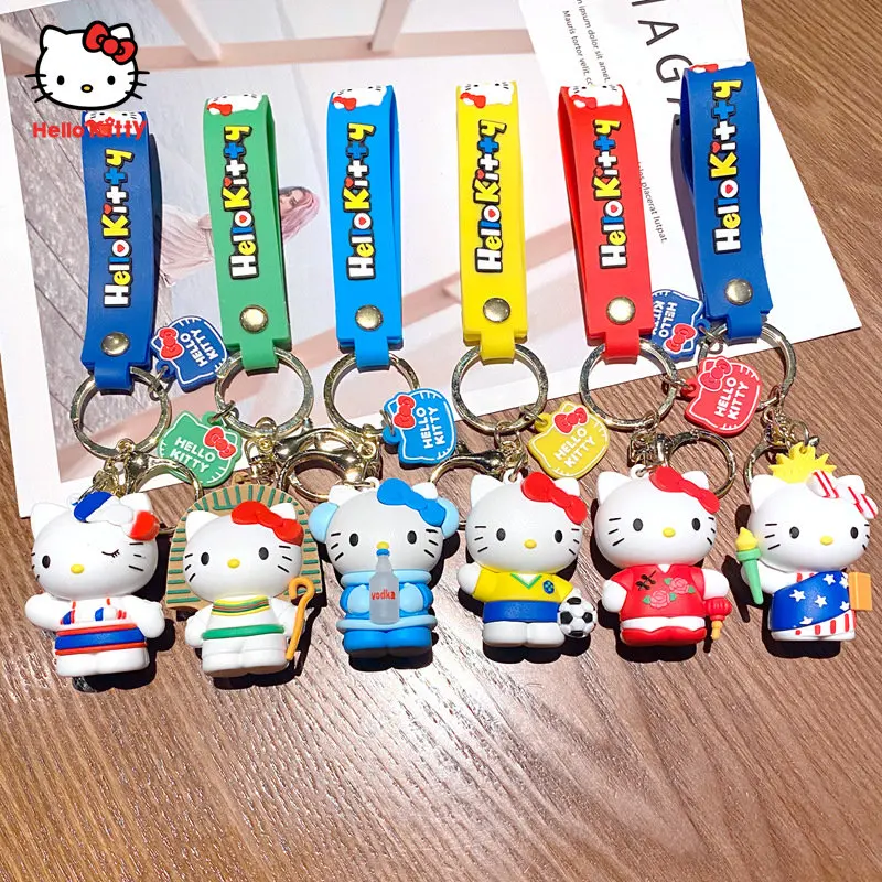 

Kawaii Cute Cartoon Hello Kitty Kuromi My Melody Cinnamoroll PVC Cute Keychain Bag Charm Doll Car KeyChain Charm for Kids Gifts