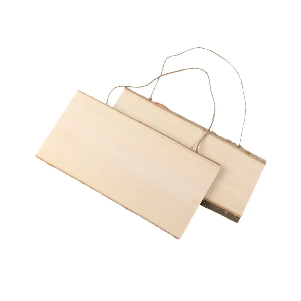 2Pcs 나무 벽걸이 보드 DIY 빈 메시지 보드 10x25cm 어린이를위한 부드러운 표면 그림 그리기 홈 카페 바 장식