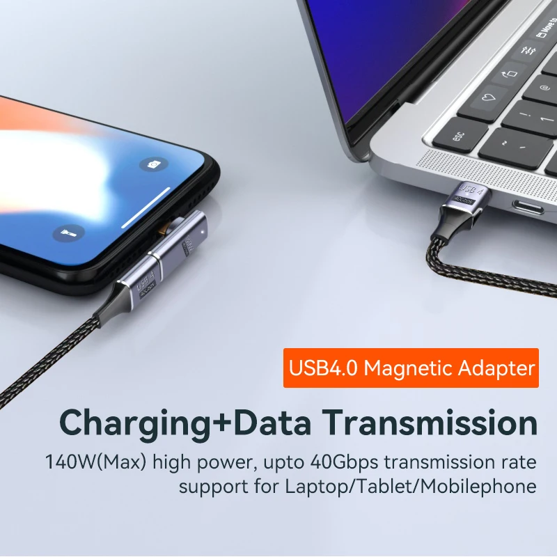 USB C 8K 40Gbps 140W USB4.0 Magnetic Adapter 24Pin Fast Charge Connector for Thunderbolt4 MacBook iPad Pro Samsung Headphone HUB otg adapter usb to type c adapter type c adapter