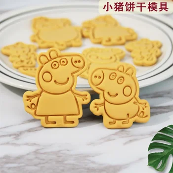 Peppa Pig Cartoon Cookie Mold Stereoscopic Household Cookie Grinder Tipping Sugar Diy Making Moulds Baking Tools Halloween Gift