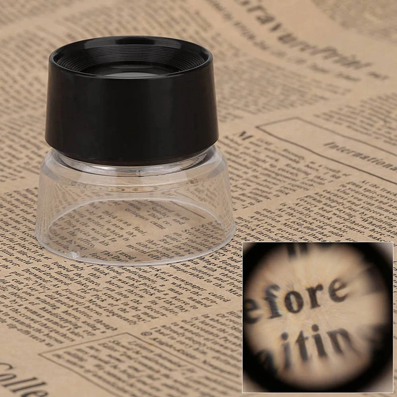 다기능 실린더 눈 확대경, 확대경, 루페 렌즈, 확대 도구, 블랙 + 투명, 10X, 5 개