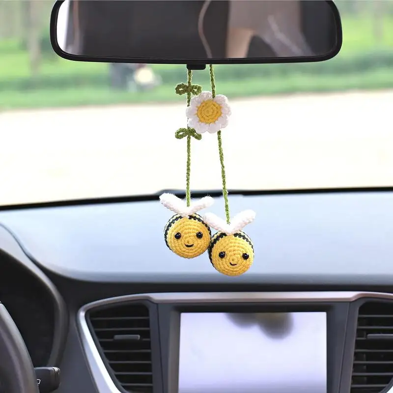 Ciondolo a forma di ape all'uncinetto per auto, ciondolo per specchietto retrovisore, decorazione ape da appendere - Italia