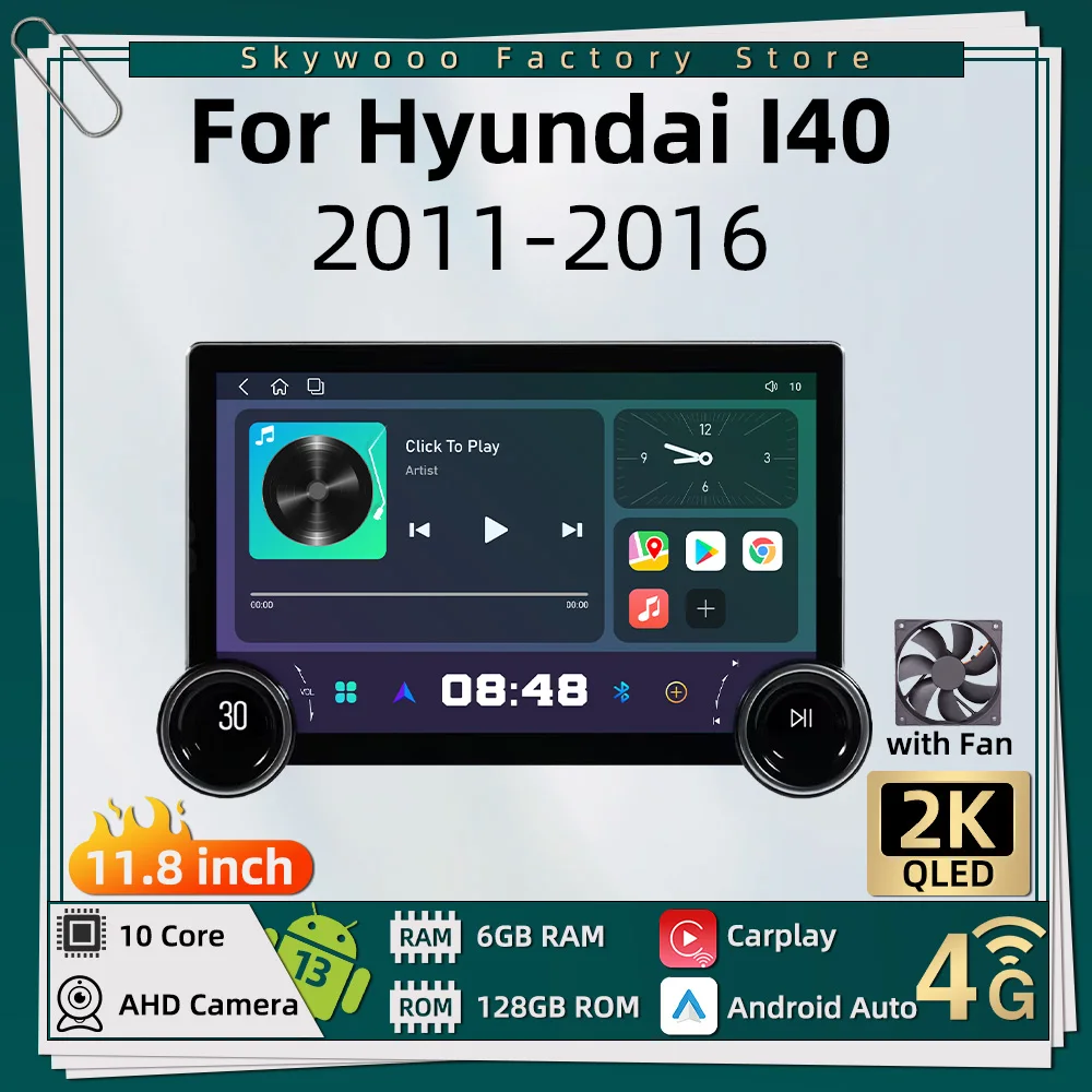 

11.8" 2 Din Multimedia for Hyundai I40 2011-2016 Auto Android Car Radio Stereo Carplay Navigation Autoradio Head Unit WIFI GPS