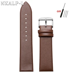 Premium Ultra - Thin Calf Leather Watch Strap - Soft Genuine Leather Band - 12mm (Dark Brown)