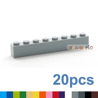 20pcs Building Blocks DIY Thick 1x8 16Color Bricks Size Compatible With 3008 bricks kids Toys Educational for children 1
