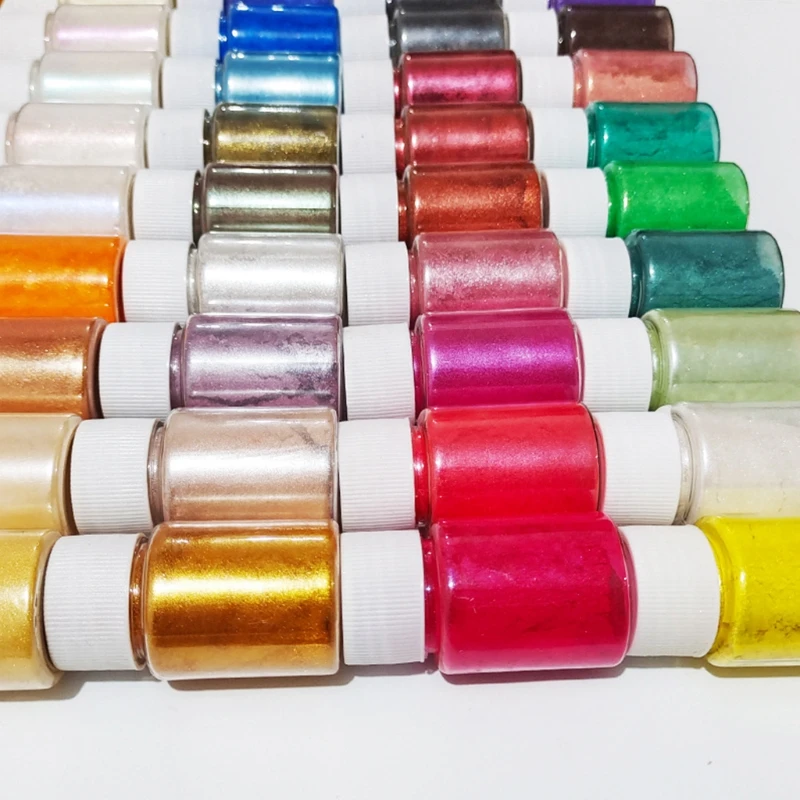 MXME 1Set Epoxy Resin Natural Mica Mineral Powder Cosmetic Grade Pearlescent Pigment