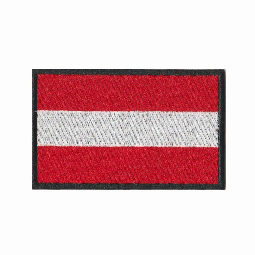 1PC Austrian Flag Austria Armband Embroidered Patch Hook & Loop Or Iron On Embroidery Badge Cloth Military Moral Stripe