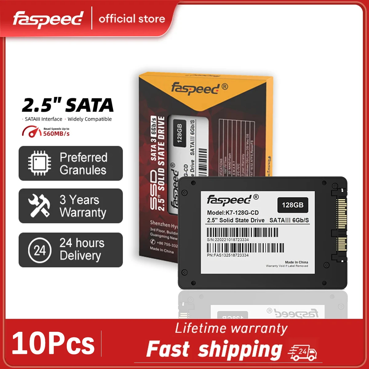 Disco Rigido Faspeed Sata3 Ssd 120Gb 240Gb 128Gb 256Gb 480Gb 512Gb 120Gb 1Tb 2Tb Disco A Stato Solido Per Desktop Portatile