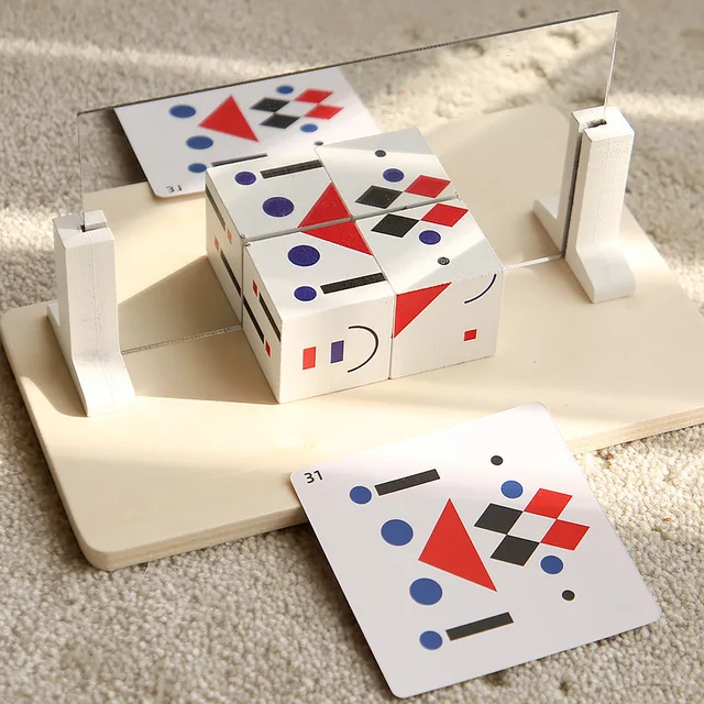 Kids 3D Mirror Imaging Puzzle Montessori Space Logical Thinking Trainting Matching Intellectual Game Parish Learn Resources Toys 2