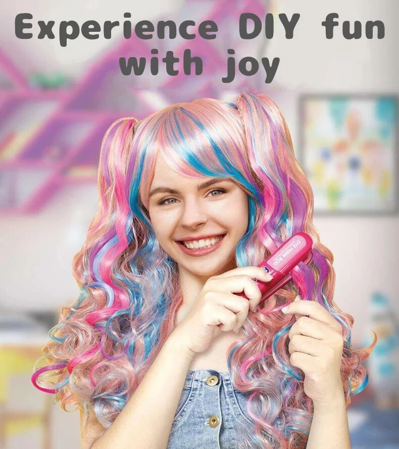 DIY Color Hair Stick Set Girl Toy Washable Hair Chalk Set Toy Temporary Bright Dyeing Chalk Comb Children's