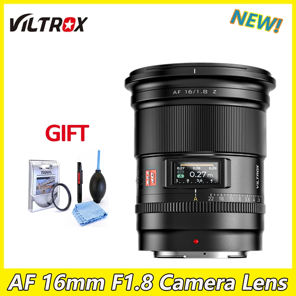 

VILTROX 16mm F1.8 Camera Full Frame Large Aperture Wide Angle Auto Focus Lens For Sony E Nikon Z Mount Cameras