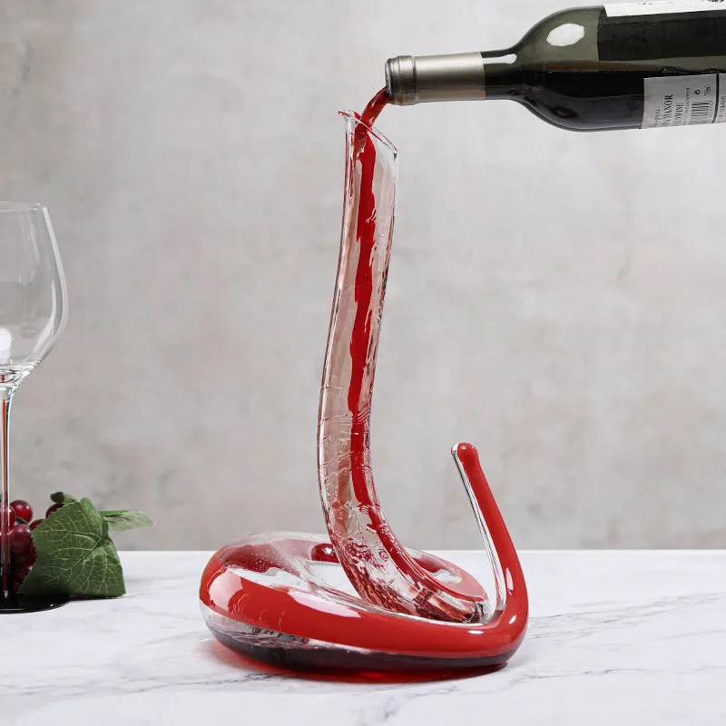 Artificially Blown Snake-shaped Glass Decanter Wine Separator Barware Household Wine Dispenser 1000ml Senior Decanter Set