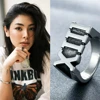 Love Filling Blank FayeYoko  Faye Supaporn Same Ring Fashion Trend Stainless Steel Simple Roman Digital Titanium Steel Ring 1