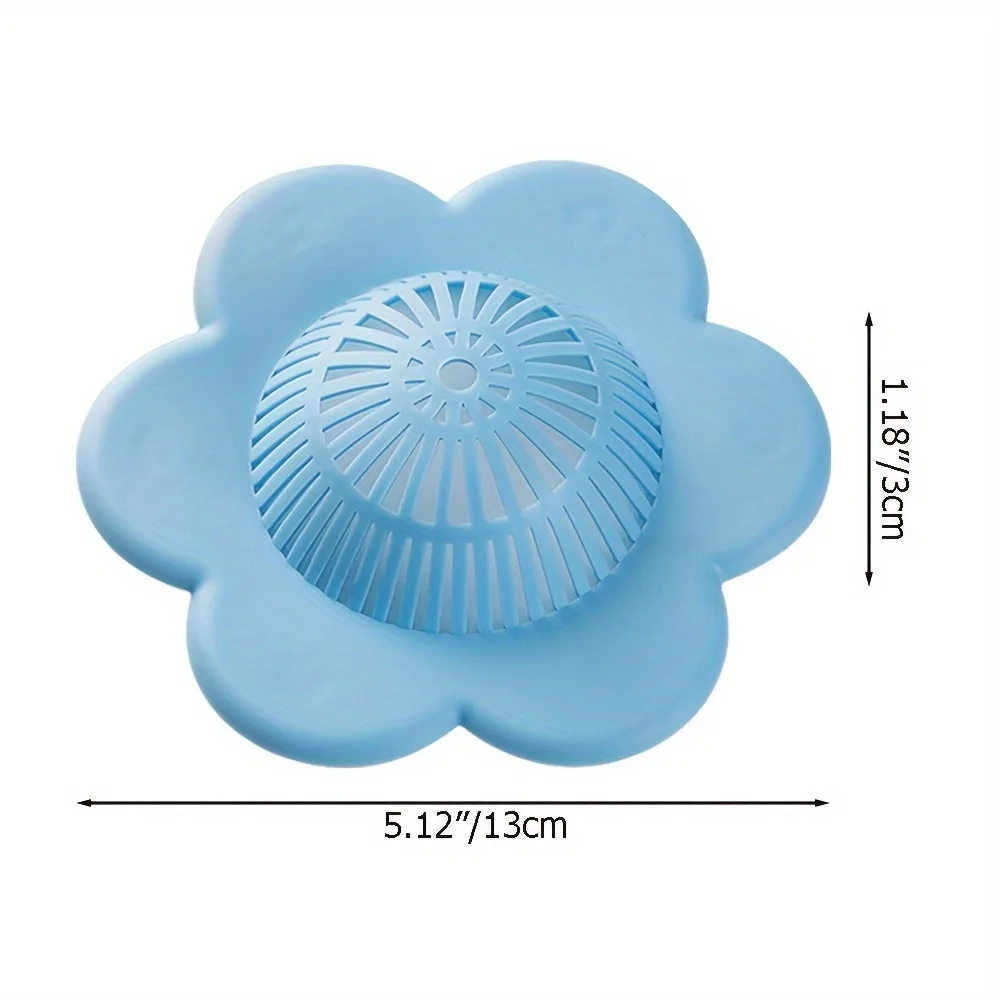1PC Silicone Hair Catcher Drain Cover No Electricity Needed with Suction Cup Plastic Hair Blocker for Bathtub and Shower