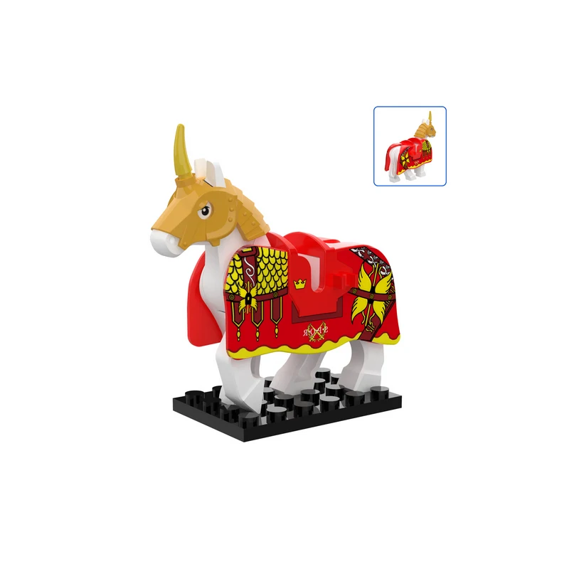 Military Medieval Building Blocks Solider Figures Knights Equipment Animal Accessories Mount Armor War Horse Mini Bricks MOC 3