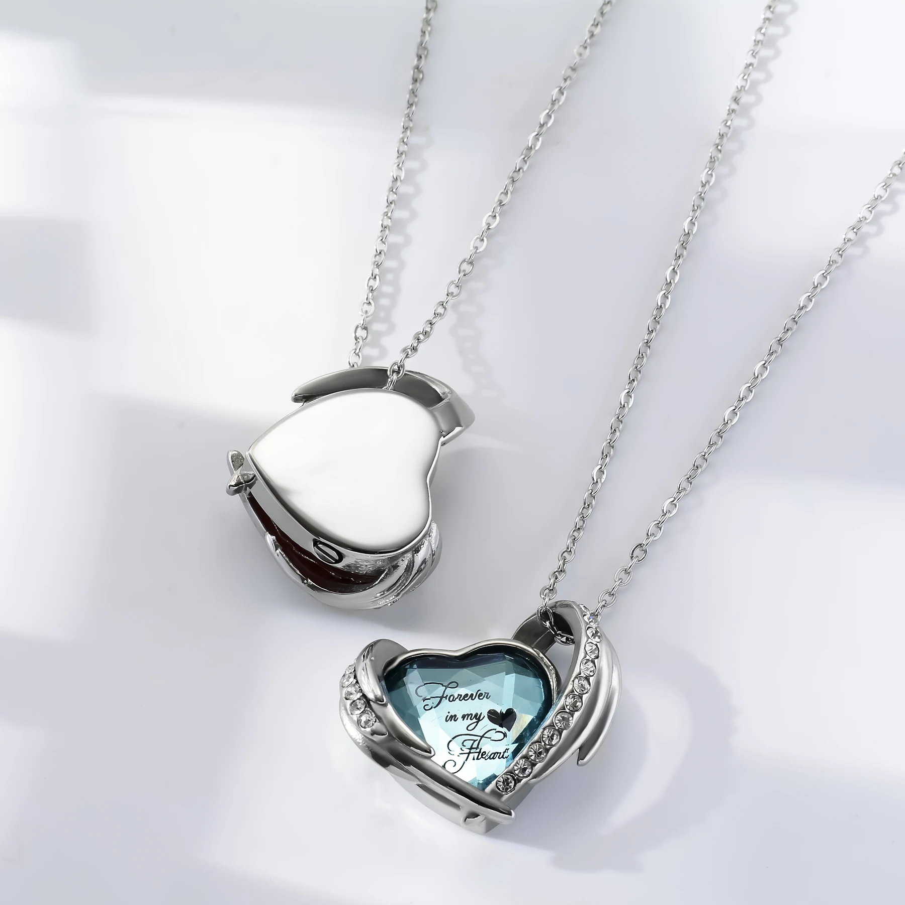 Ciondolo Urna Cremazione In Acciaio | Cuore Per Ceneri Con Kit Di Riempimento - Foto 11