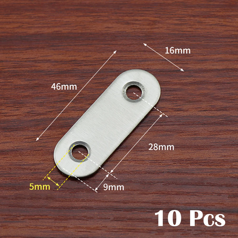 Stainless Steel Flat Straight Brace Bracket Mending Repairing Plate Fixing Connection Plate For Furniture Repairing 10Pcs bed frame hardware bed stabilizer bracket