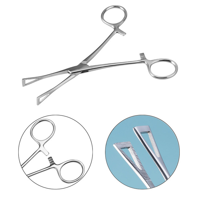 Sterile Surgical Steel Dermal Anchor Holding Tool Plier Tweezer Clamp Professional Disc Forcep Body Piercing Equipment 3-5mm