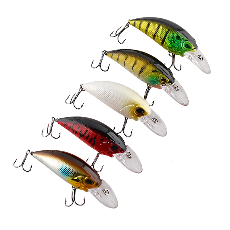 

5PCS Crankbait Crank Bait Fishing Lures for Freshwater or Saltwater Hard Swimbaits for Bass Deep Diving Crankbaits Fishing Tack