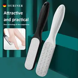Premium Stainless Steel Double - Sided Foot File for Professional Pedicure and Callus Removal (White and Black)