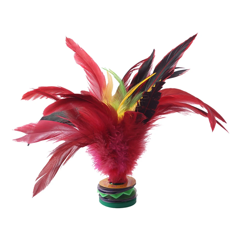 20cm Chinese Jianzi Wear Resistant Chicken Feather Shuttlecock Portable Foot Kick Handwheel Feather Shuttlecock Outdoor Toy Game feather shuttlecock jianzi shuttlecock