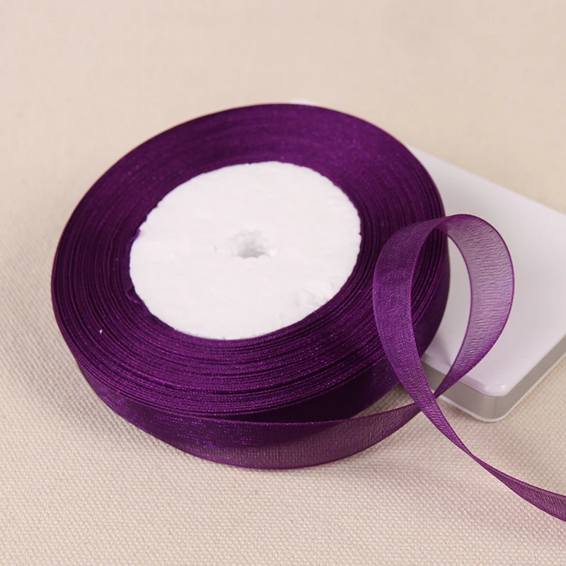 12mm 15mm 20mm 25mm 40mm 50mm Organza Ribbons DIY Crafts Fabric Christmas Wedding Birthday Party Decor
