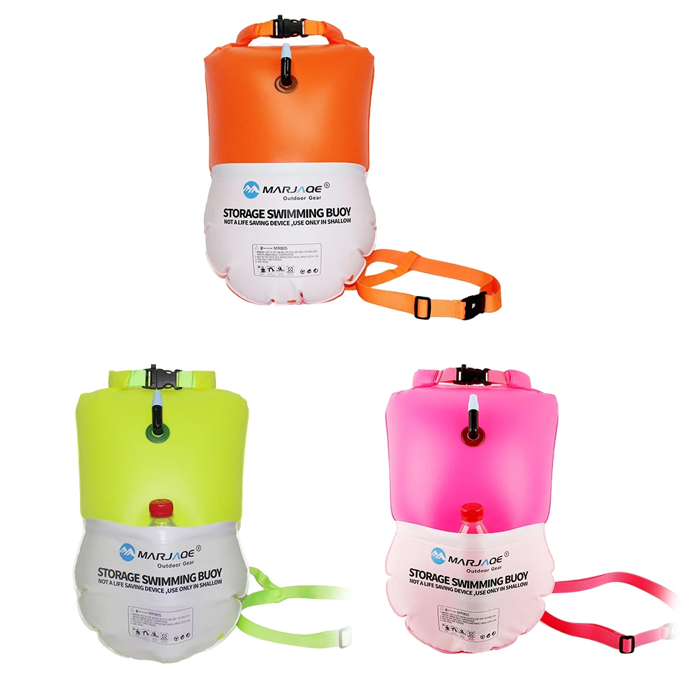 20L Water Sports Float Signal Tow Bag Portable Inflatable Open Swimming Buoy Clothing Wallet Storage Outdoor Swimming Equipment