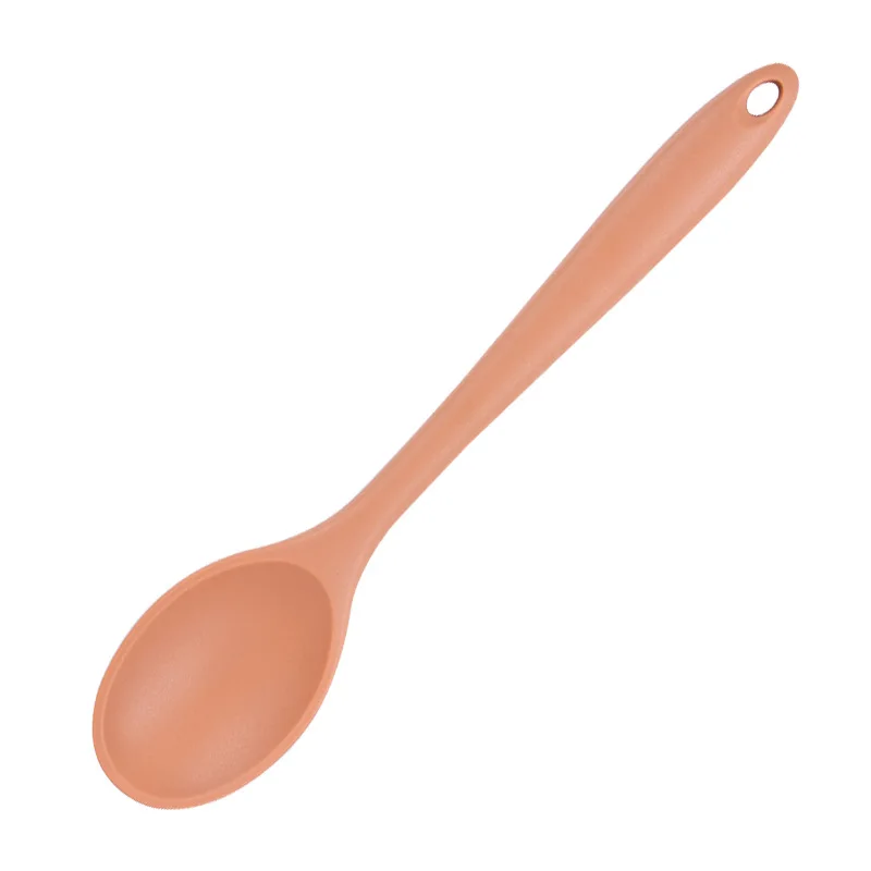 Silicone Spoon Long Handle Kids Mixing Soup Spoon Non-stick Stirring Serving Scoop Cooking Utensils Ladle Kitchen Accessories