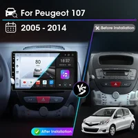 Srnubi автомобильный радиоприемник для Peugeot 107 Toyota Aygo Citroen C1 2005-2014, беспроводной Carplay, Android, автомобильный мультимедийный плеер, 2 Din — изображение 2