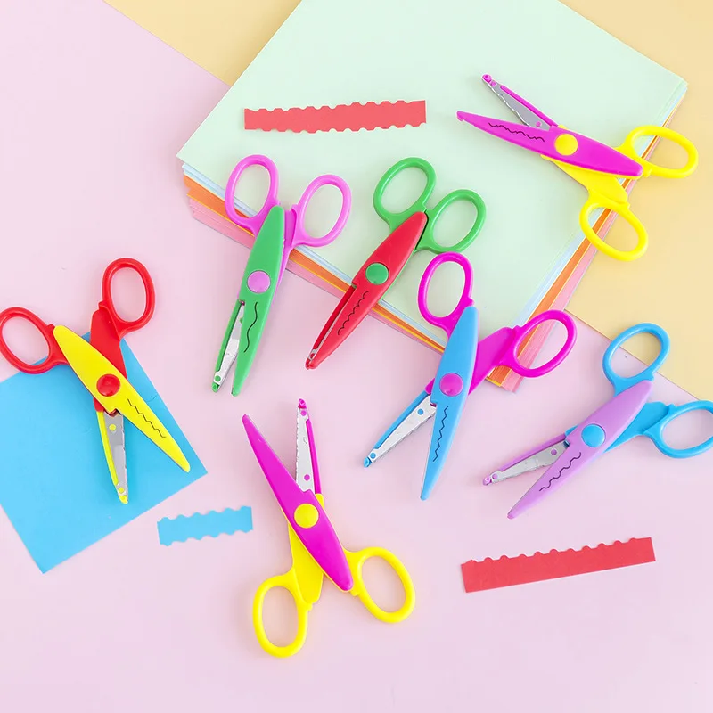 Blue Cute Safety Scissors With Protective Cover Kids Paper Craft Scissors  Card Photo Handmade Tools DIY School Office Supplies - AliExpress