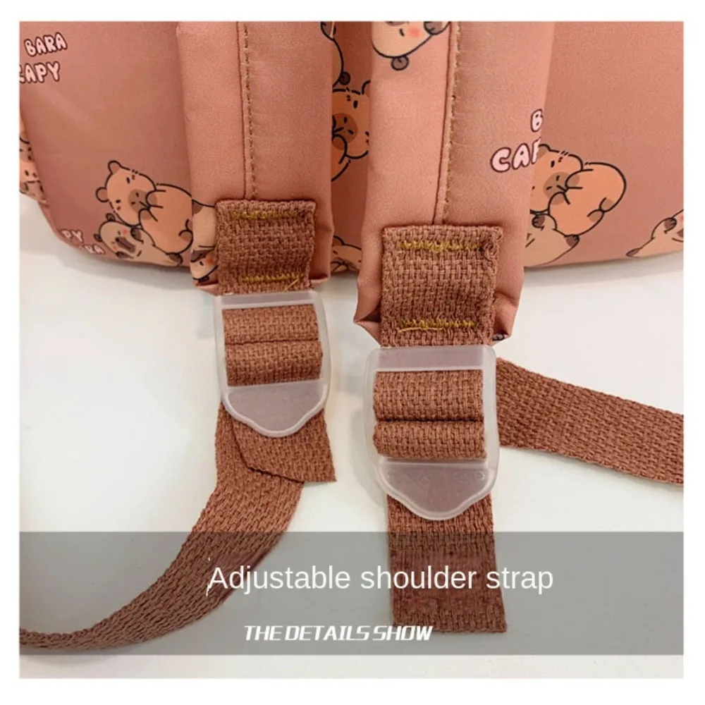 New Large Capacity Capybara Backpack Breathable Cartoon Student Schoolbag Nylon Ultra-light Book Bag 3