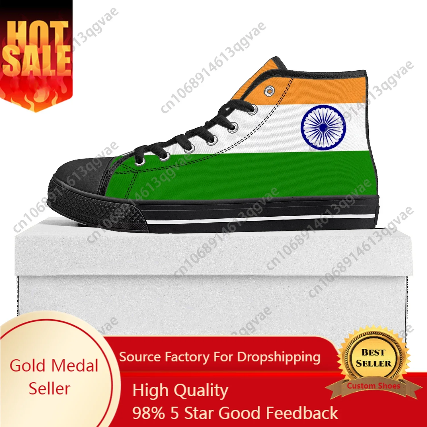 

Indian Flag High Top High Quality Sneakers Mens Womens Teenager Canvas Sneaker India Casual Couple Shoes Custom Shoe