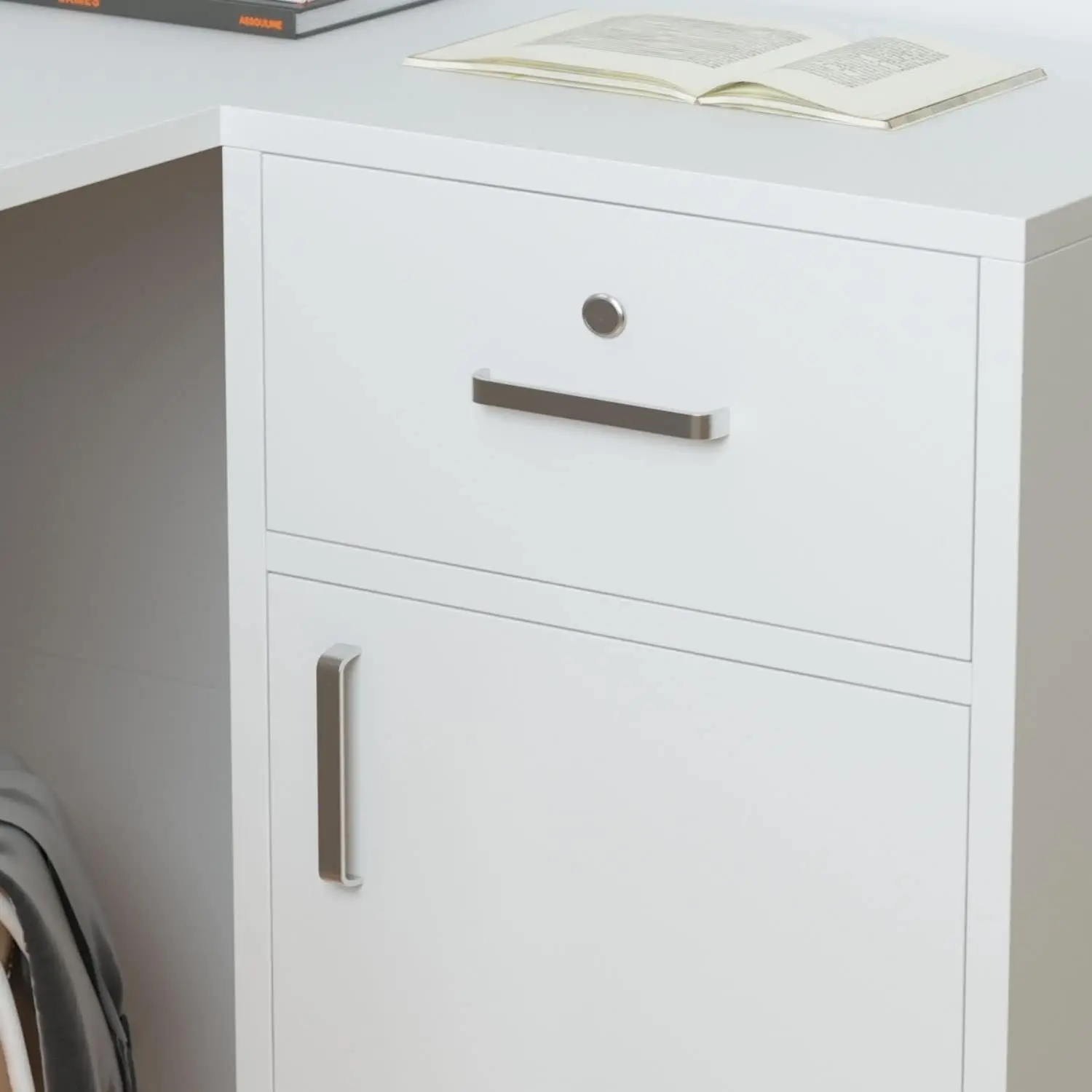 Modern Reception Desk Front Counter, Large Storage Shelves and Drawers, Retail Counter for Room, Reception Desks 3