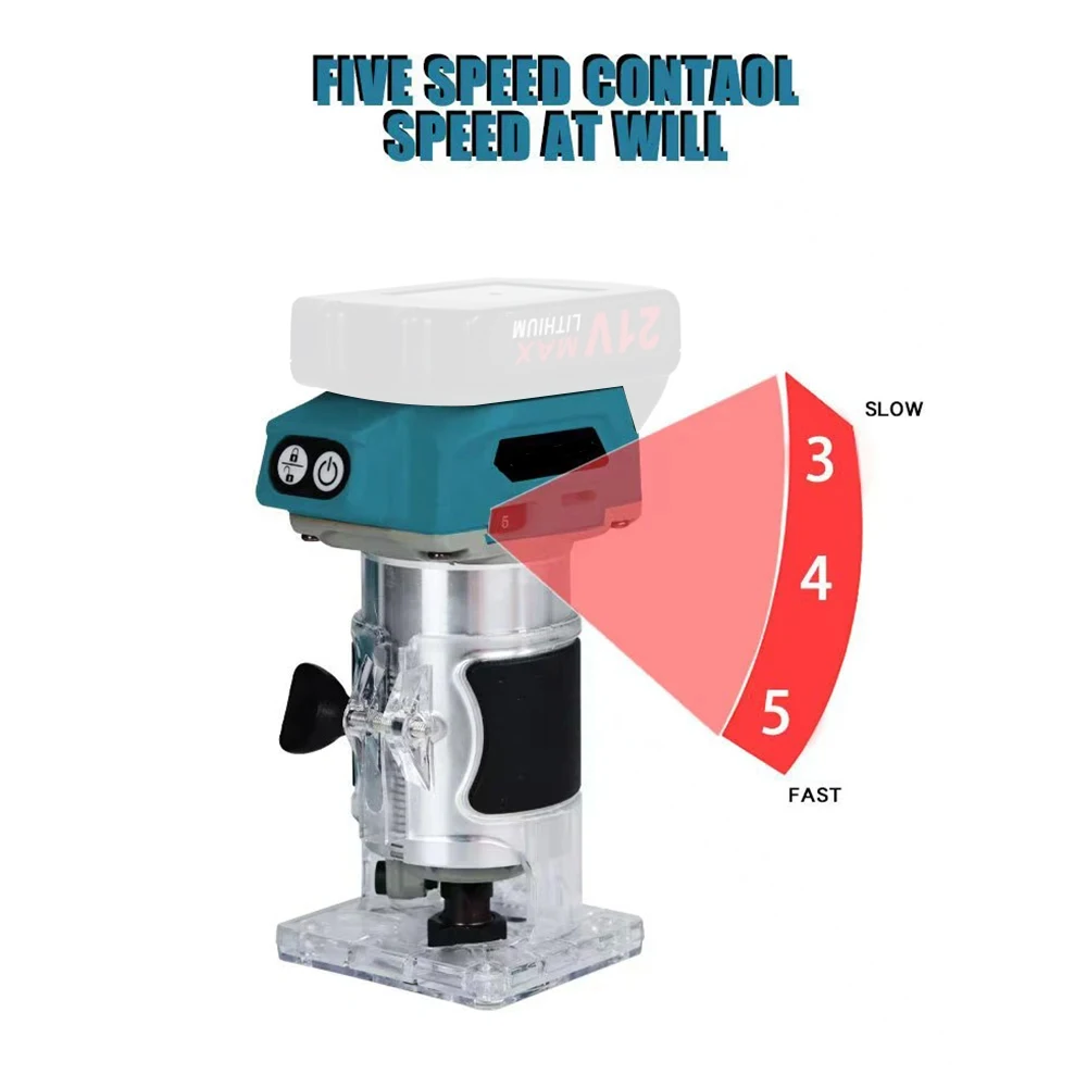 Electric Trimmer Brushless Woodworking Trimming Router Milling Engraving Slotting Machine For Makita 21V Battery DIY Projects
