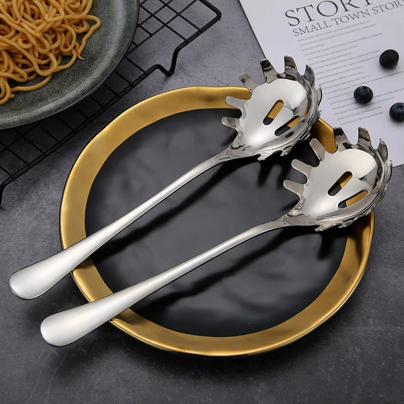 1PC Noodle Spoon Vermicelli Spoon Powder Lo mein Lo mein Paw Long Handle Stainless Steel Spaghetti