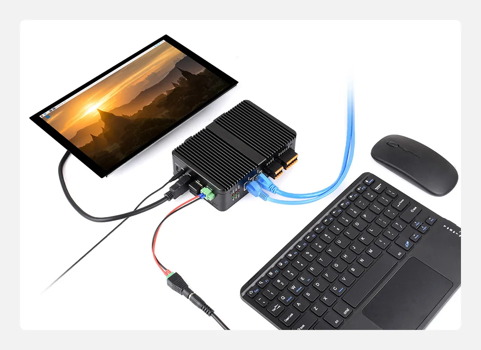 Gigabit/2.5G Dual Ethernet Industrial Computer For Raspberry Pi CM5, Suitable for Raspberry Pi applications in remote communications or other industrial settings