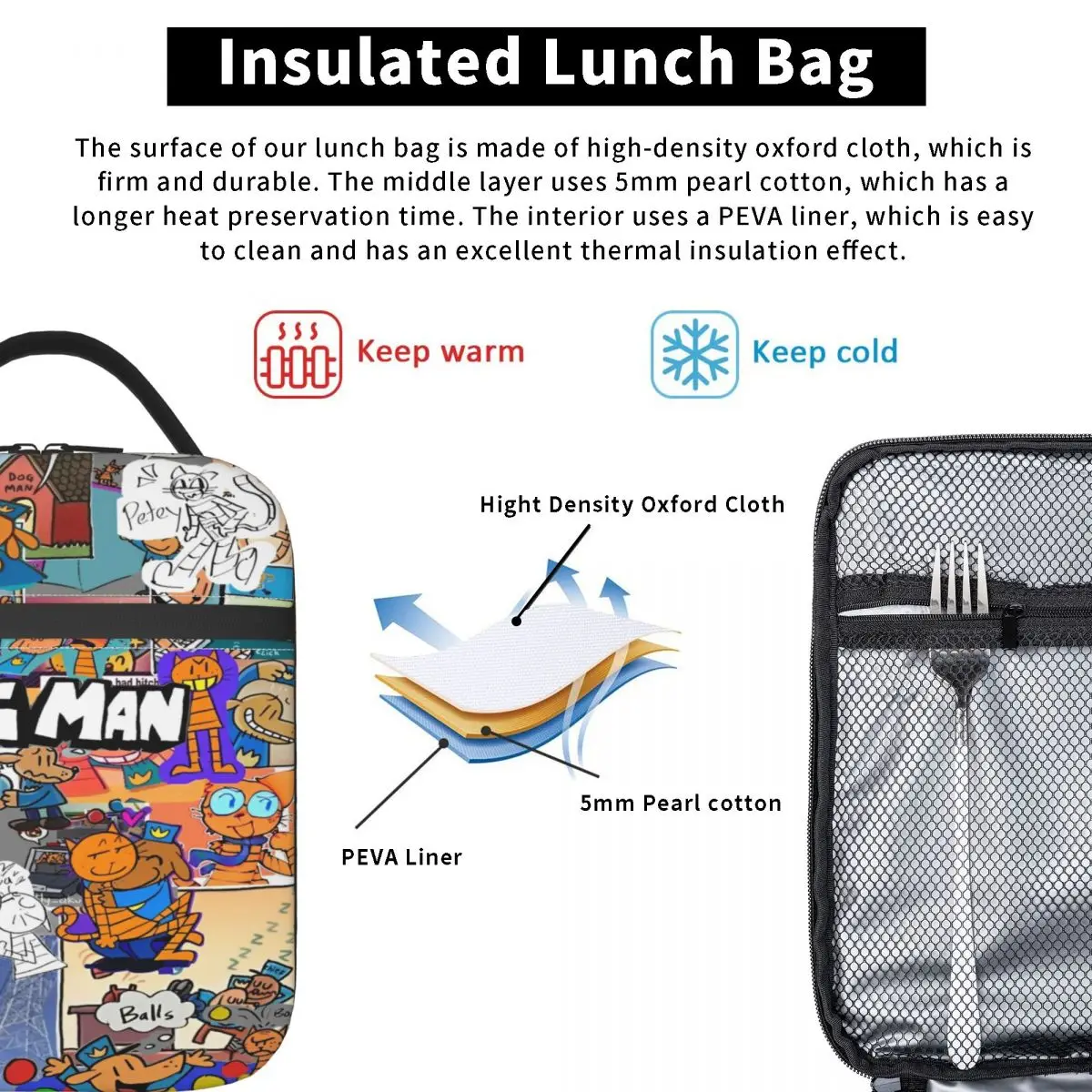 Lunch Box Dog Man Accessories Lunch Food Box Ins Style Cooler Thermal For Work