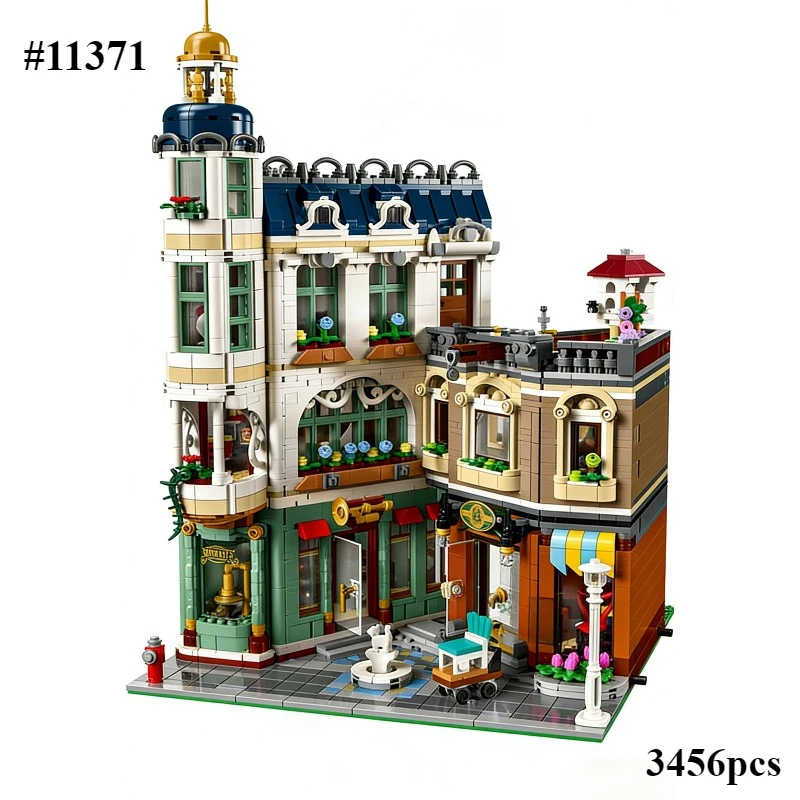 2026 새로운 11371 모듈형 건물 유럽 쇼핑 거리 블록 도시 건축 벽돌 모델 장..