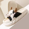 Cute Cartoon Cow Unisex Linen Slippers Spring Summer Slides Mule Men And Women Home Shoes Non-slip Flip Flops For Four Seasons 6