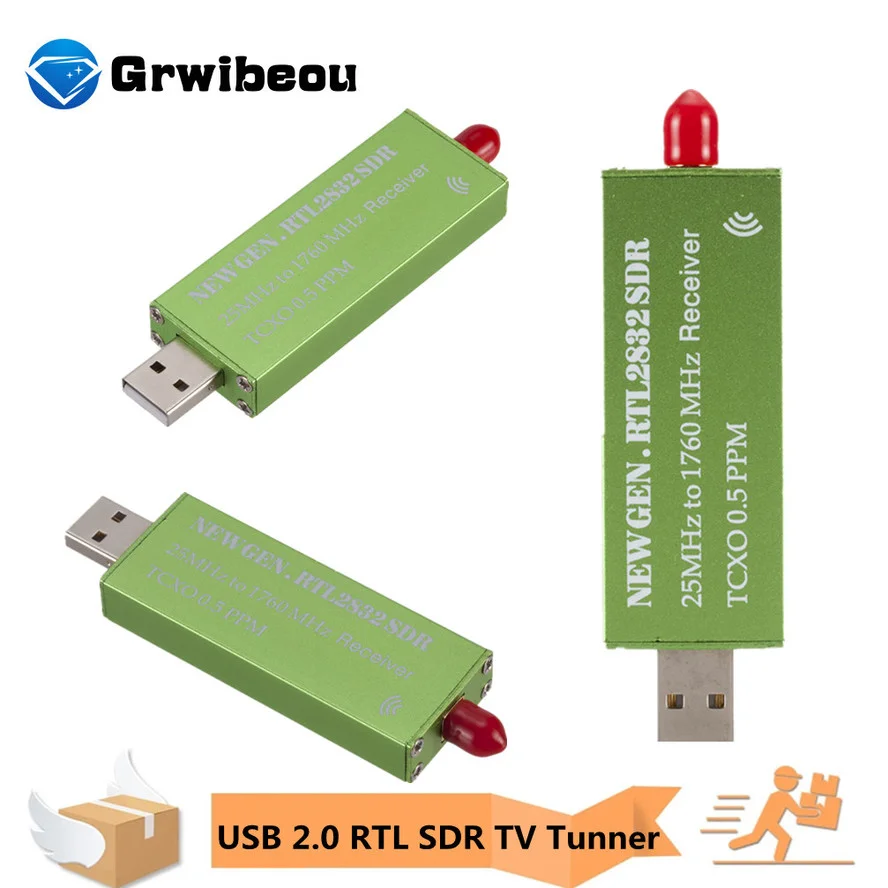 USB 2.0 RTL SDR 0.5 PPM TCXO RTL2832U R820T 25MHZ To 1760MHZ TV Tuner Receiver AM FM NFM DSB LSB SW Radio SDR TV Receiver Stick