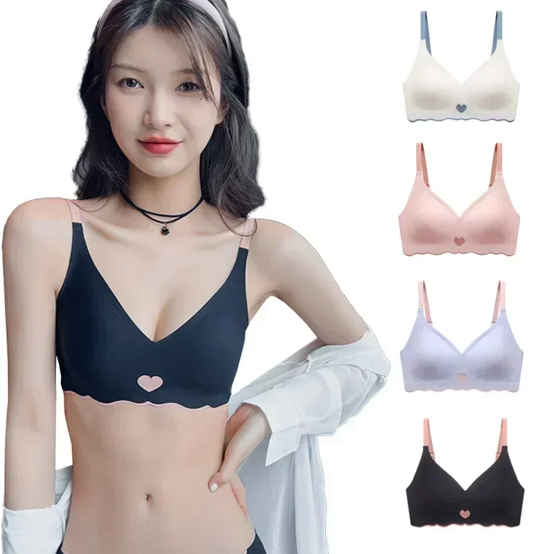 SHEKINI Sujetador Deportivo Sin Costuras Para Mujer, Sin Aros, Con Relleno Extraíble, Tirantes Ajustables Y Tejido Elástico, Ideal Para Yoga Y Bajo Impacto