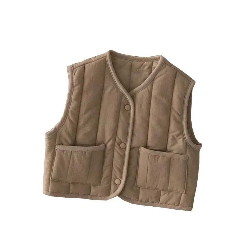 Autumn Winter Children Boys Girls Warm Cotton-Padded Waistcoats Sleeveless Jacket Vest Coat Kids Outerwear children vest